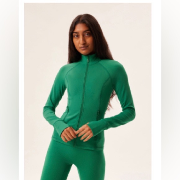 girlfriend collective Emerald Eliza Zip Jacket - Picture 2 of 3